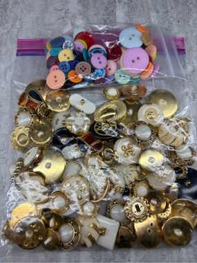 Miscellaneous Buttons Colorful Gold Tone Variety Lot